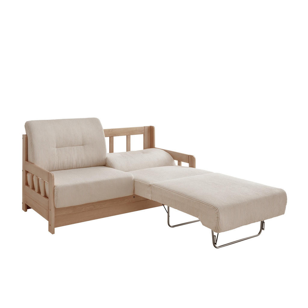 Thumbnail - Livetastic Schlafsofa, Natur, Beige, Textil, Kiefer, massiv, Uni, 2-Sitzer, 154x88x90 cm, Made in EU, einzeln ausziehbar...
