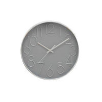 Ceas De Perete 30.5/30.5/4.5 cm   - culoare aluminiu/gri, Basics, plastic/sticlă (30.5/30.5/4.5cm)