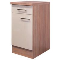 KÜCHENUNTERSCHRANK 40/86/60 cm  in Kaschmir, Sonoma Eiche  - Kaschmir/Edelstahlfarben, MODERN, Holzwerkstoff/Metall (40/86/60cm) - FlexWell