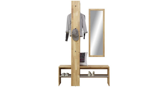 GARDEROBE 3-teilig in - Natur, Glas/Holz (120/200/39cm) - Linea Natura