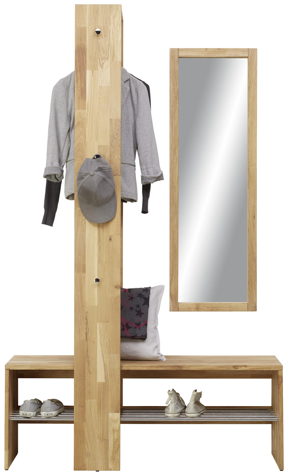 GARDEROBE 3-teilig  in  - Natur, Glas/Holz (120/200/39cm) - Linea Natura