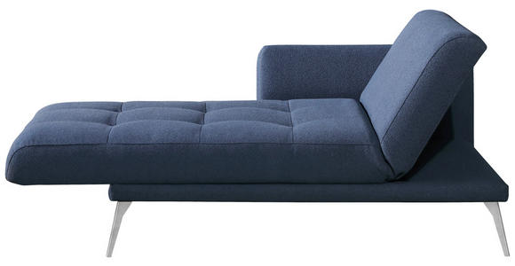 RÉCAMIERE Amira in Dunkelblau  - Chromfarben/Dunkelblau, KONVENTIONELL, Textil/Metall (200/85/106cm) - Novel