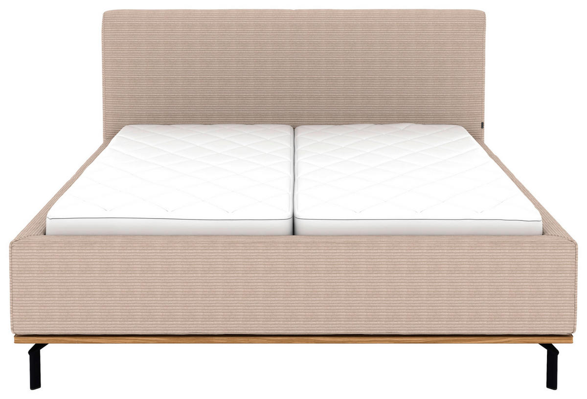 POLSTERBETT Matratze, Lattenrost, Bettkasten 160/200 cm  in Taupe  - Taupe/Graphitfarben, Design, Holz/Textil (160/200cm) - Musterring