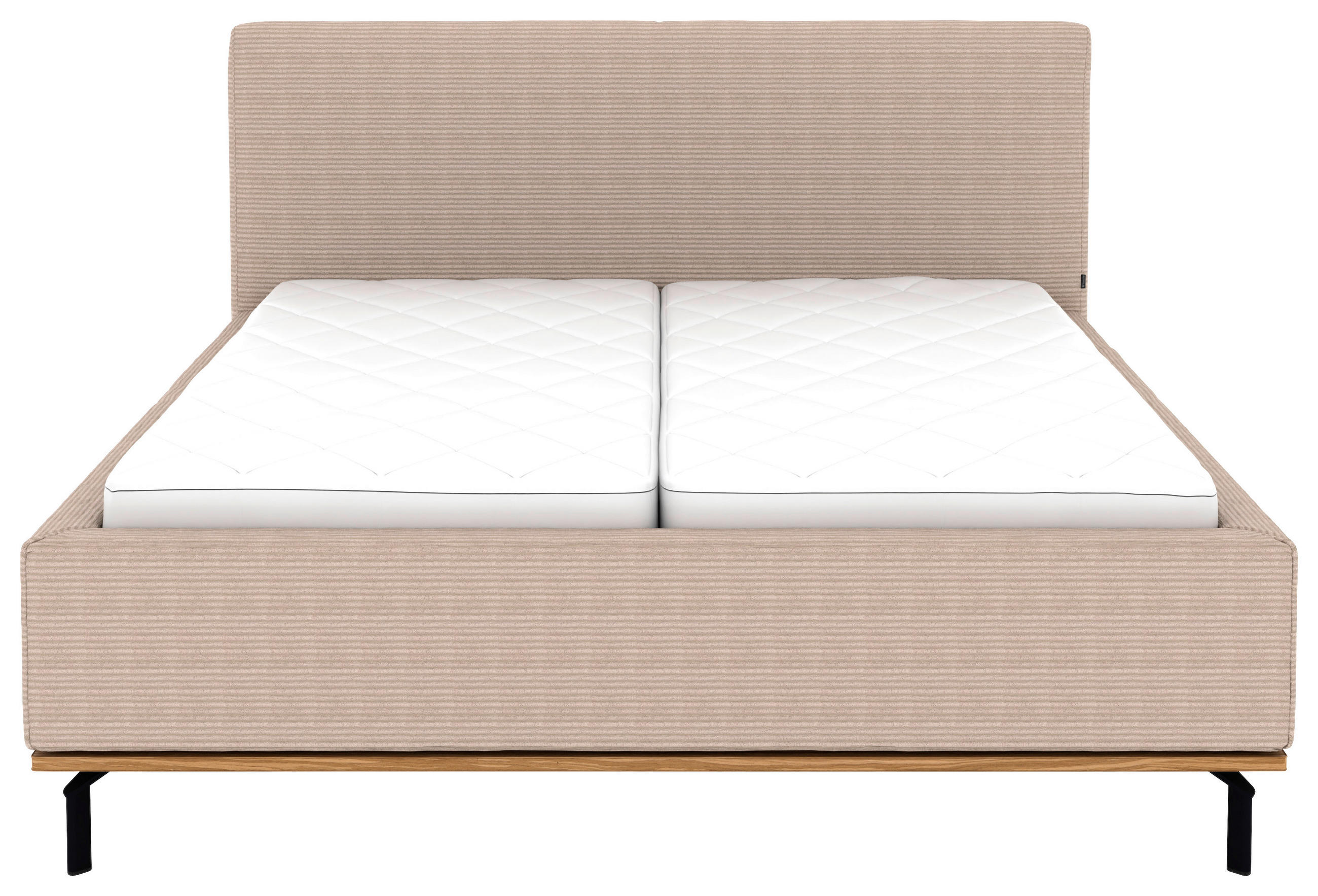 Thumbnail - Musterring Polsterbett, Taupe, Textil, Birke, Buche, massiv, H3, Höhe ca. 20 cm, 180x200 cm, Reach, atmungsaktiv,in vers...