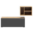 REGALELEMENT Graphitfarben, Eichefarben  135/33/40 cm  - Eichefarben/Graphitfarben, MODERN, Holzwerkstoff (135/33/40cm) - Carryhome