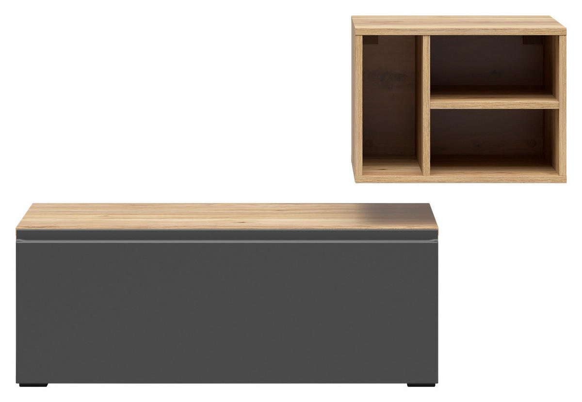 REGALELEMENT  135/33/40 cm Graphitfarben, Eichefarben  - Eichefarben/Graphitfarben, Modern, Holzwerkstoff (135/33/40cm) - Carryhome