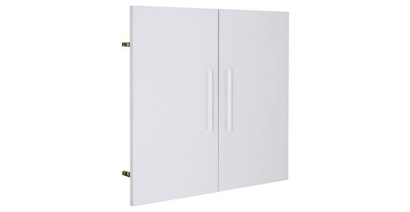TÜR 75,6/68,1/1,8 cm - Weiß hochglanz/Silberfarben, KONVENTIONELL, Holzwerkstoff/Metall (75,6/68,1/1,8cm) - Voleo