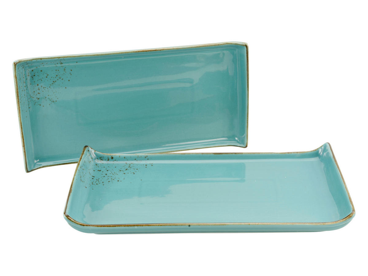 SERVIERPLATTE   16,5/33 cm   - Türkis, Trend, Keramik (16,5/33cm) - Creatable