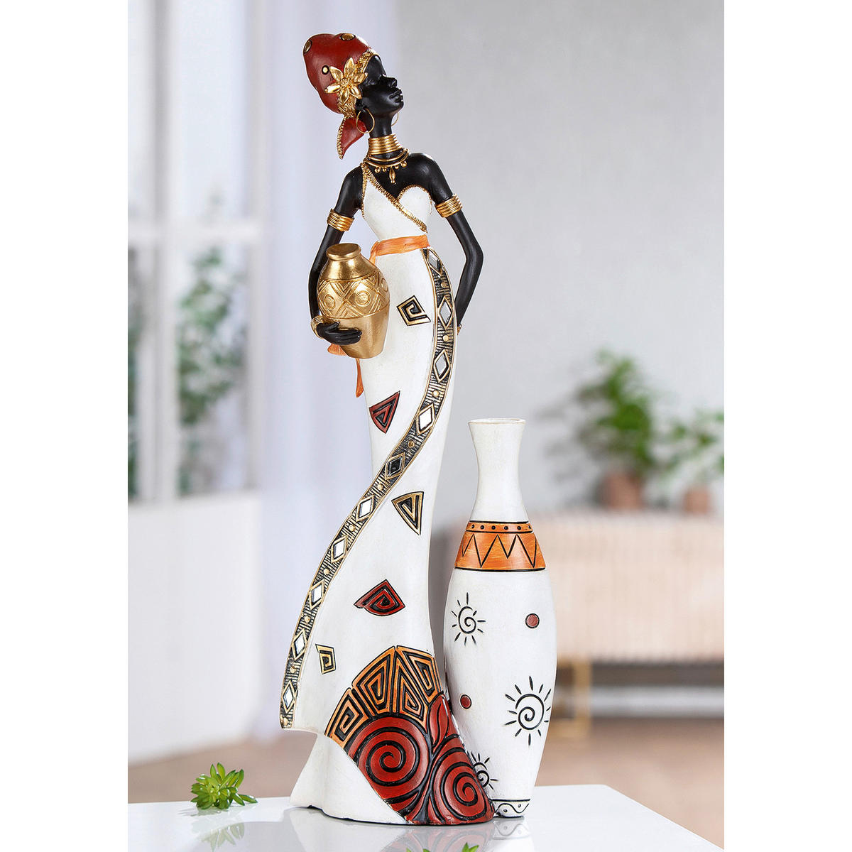 SKULPTUR - Rot/Schwarz, Basics, Kunststoff (16,5/44/9,5cm)