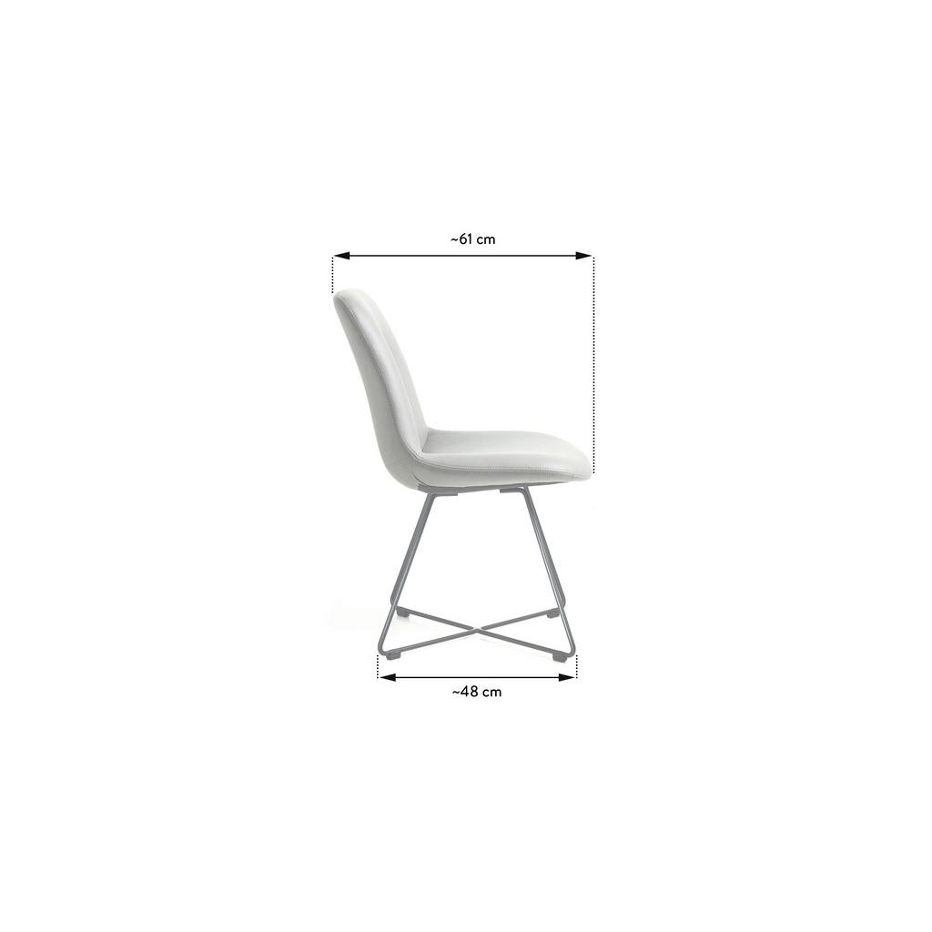 Thumbnail - Celina Home Stuhl Chross, Schwarz, Cognac, Metall, Textil, X-Form, Rundrohr, 51x89x61 cm, Typenauswahl, Stühle