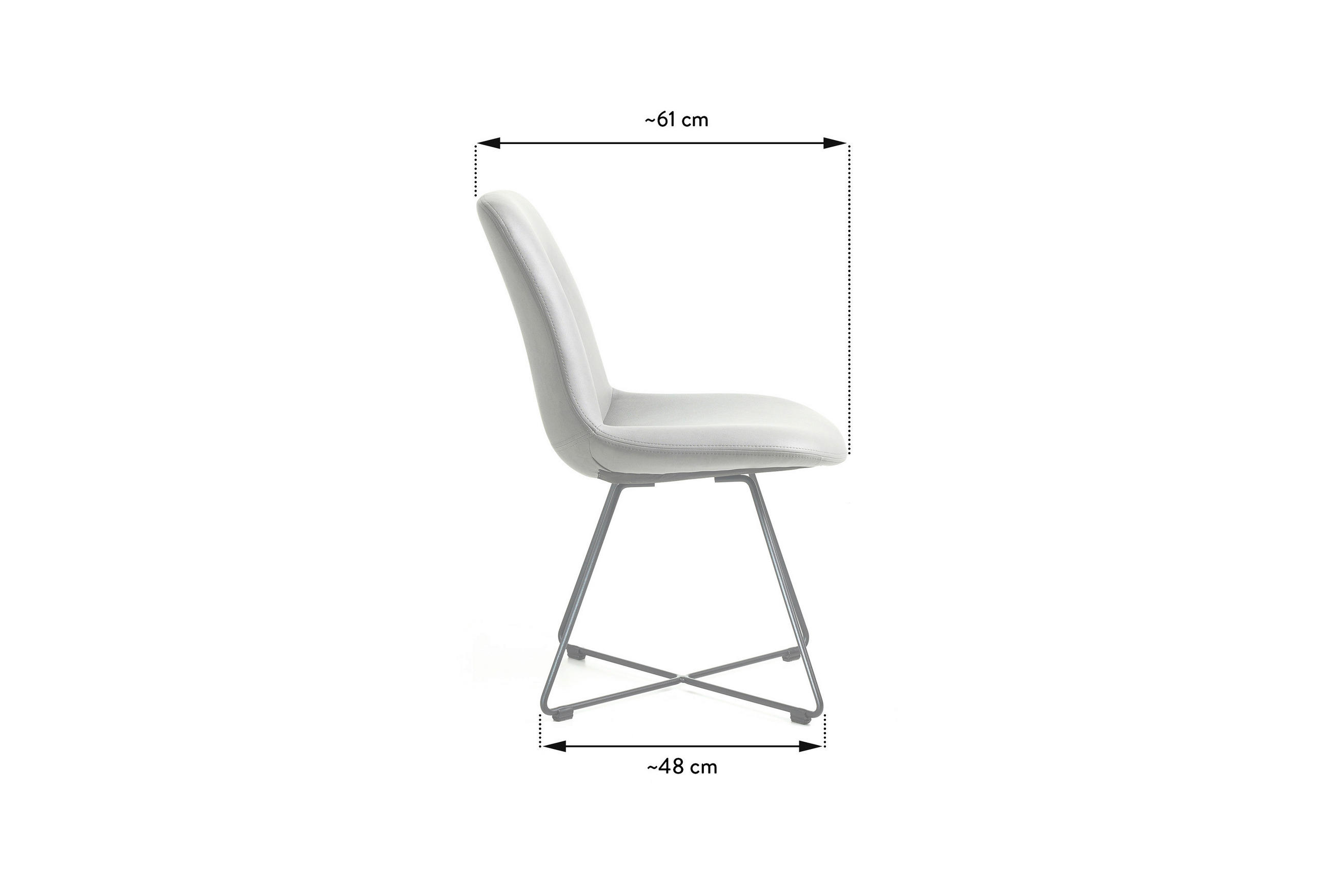 Thumbnail - Celina Home Stuhl Chross, Schwarz, Hellgrau, Metall, Textil, X-Form, Rundrohr, 51x89x61 cm, Typenauswahl, Esszimmer, Stü...