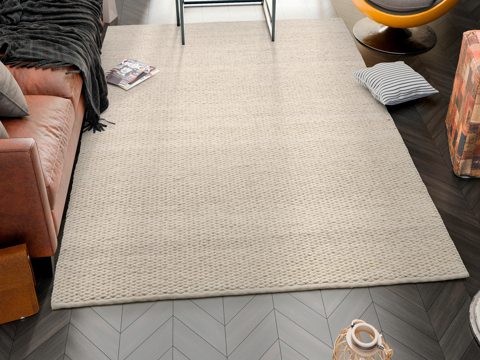 HANDWEBTEPPICH 240/340 cm Hellgrau  - Hellgrau, Basics, Textil (240/340cm) - Linea Natura