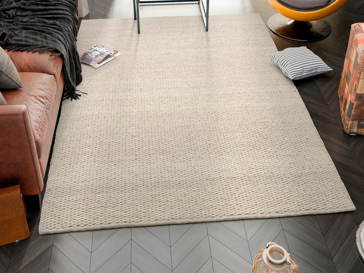 HANDWEBTEPPICH 240/340 cm Hellgrau  - Hellgrau, Basics, Textil (240/340cm) - Linea Natura
