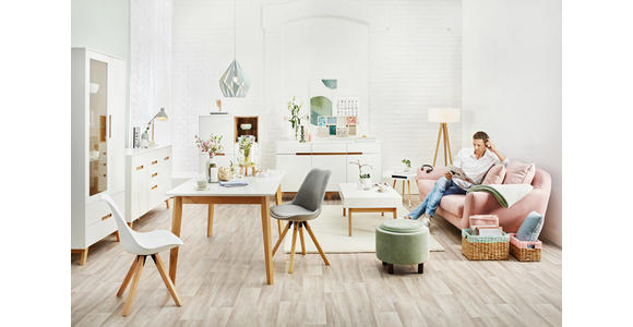 ESSTISCH in Holz, Holzwerkstoff 160/90/75 cm - Eichefarben/Weiß, Design, Holz/Holzwerkstoff (160/90/75cm) - Hom`in