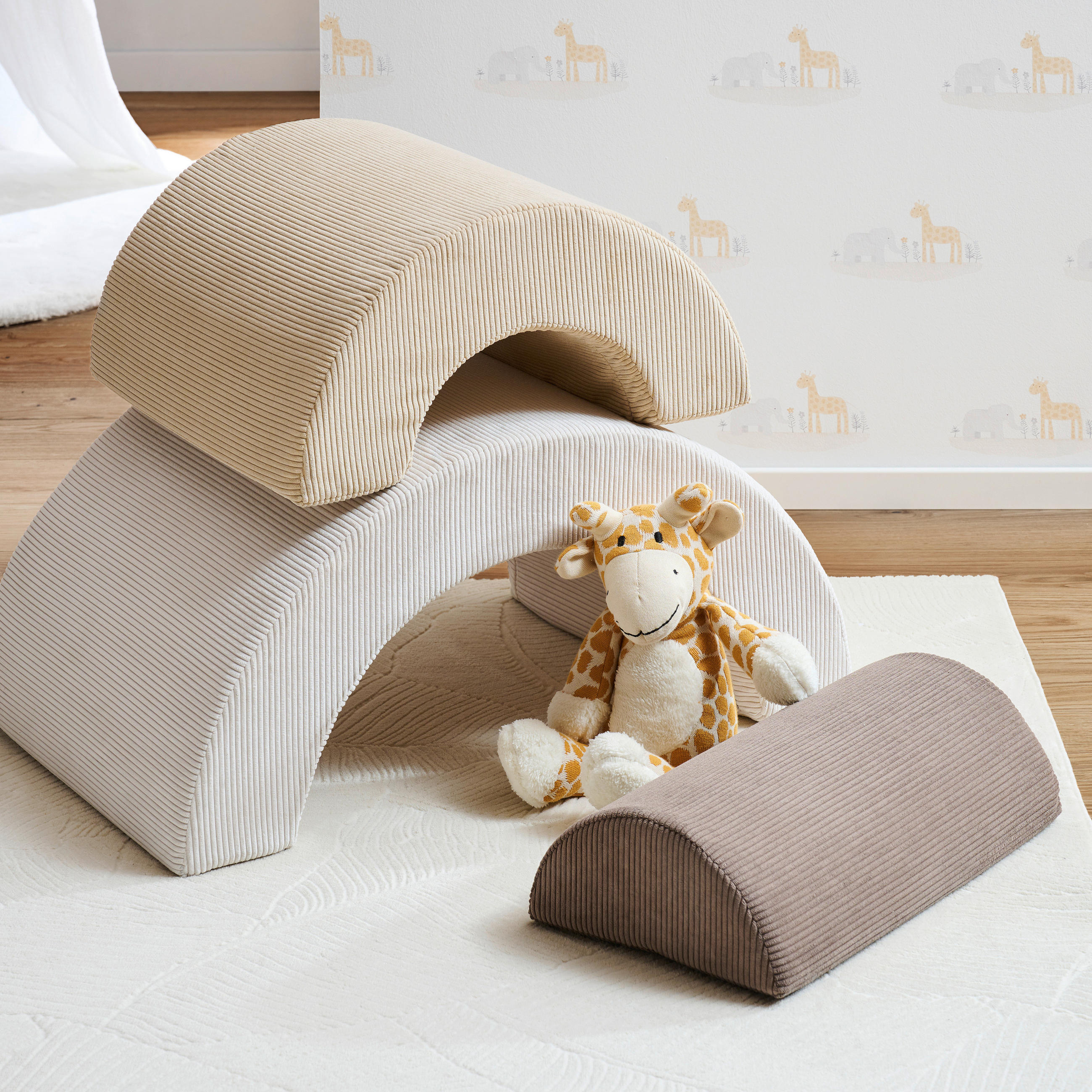 KINDERSESSEL - Beige/Braun, Trend, Textil (74/47/35cm) - Jimmylee