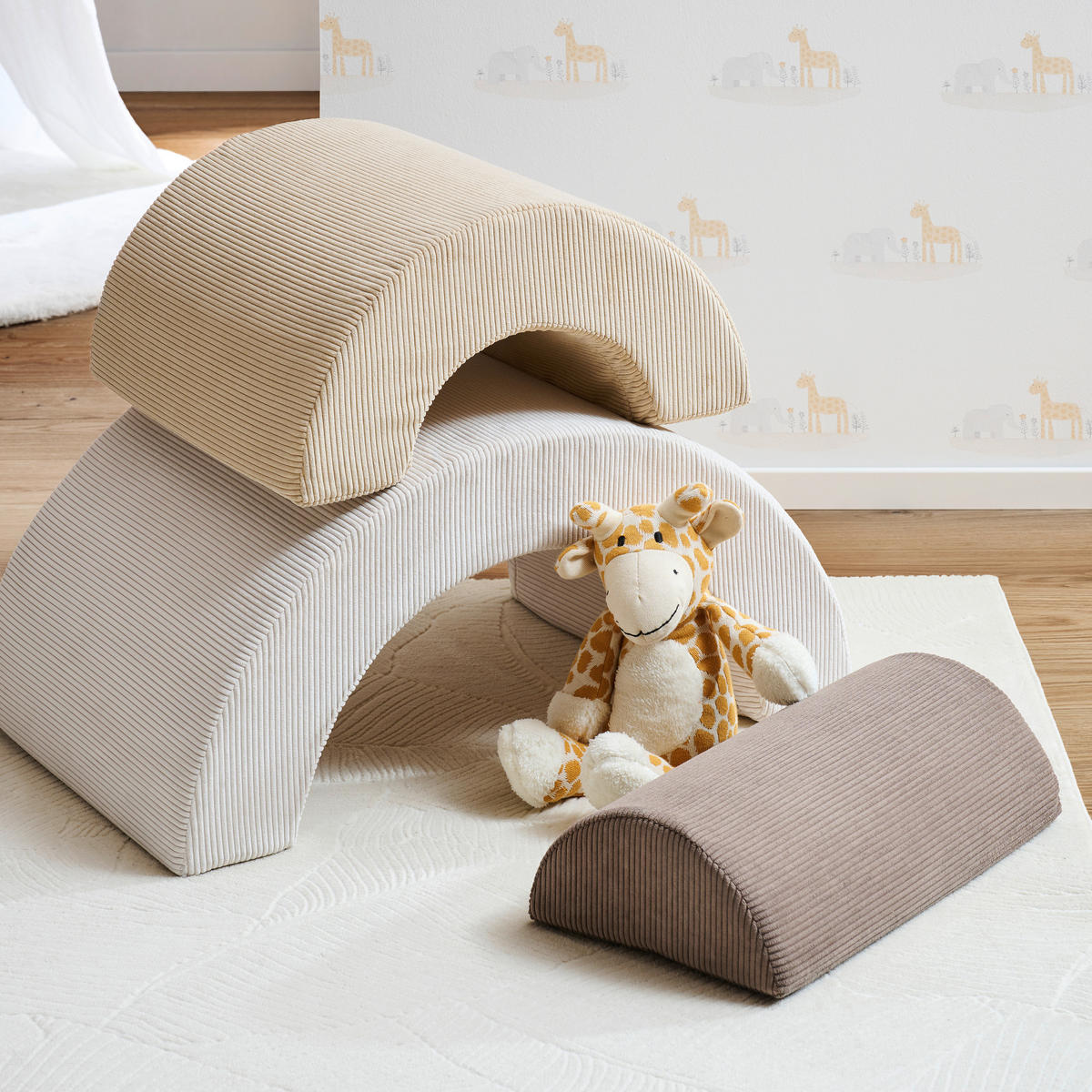 KINDERSESSEL  - Beige/Braun, Trend, Textil (74/47/35cm) - Jimmylee
