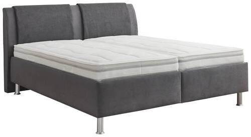 POLSTERBETT Matratze, gepolstertes Kopfteil, Lattenrost Anthrazit, Grau 180/200 cm  - Anthrazit/Alufarben, KONVENTIONELL, Holz/Holzwerkstoff (180/200cm) - Beldomo - Sleep