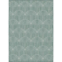 OUTDOORTEPPICH  für Terrasse und Balkon 120/170 cm Pangli Weiß, Grün  - Weiß/Grün, Design, Kunststoff (120/170cm) - Hanse Home