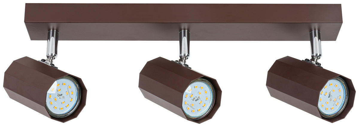 DECKENLEUCHTE 40,50/14,5/10,5 cm   - Chromfarben/Mokka, Trend, Kunststoff/Metall (40,50/14,5/10,5cm) - Novel