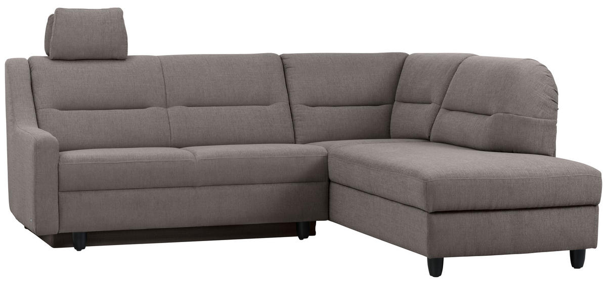 ECKSOFA in Chenille Grau  226/208 cm  - Schwarz/Grau, KONVENTIONELL, Textil (226/208cm) - Sedda