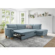 ECKSOFA Blau Mikrofaser  - Wildeiche/Blau, KONVENTIONELL, Holz/Textil (254/224cm) - Carryhome