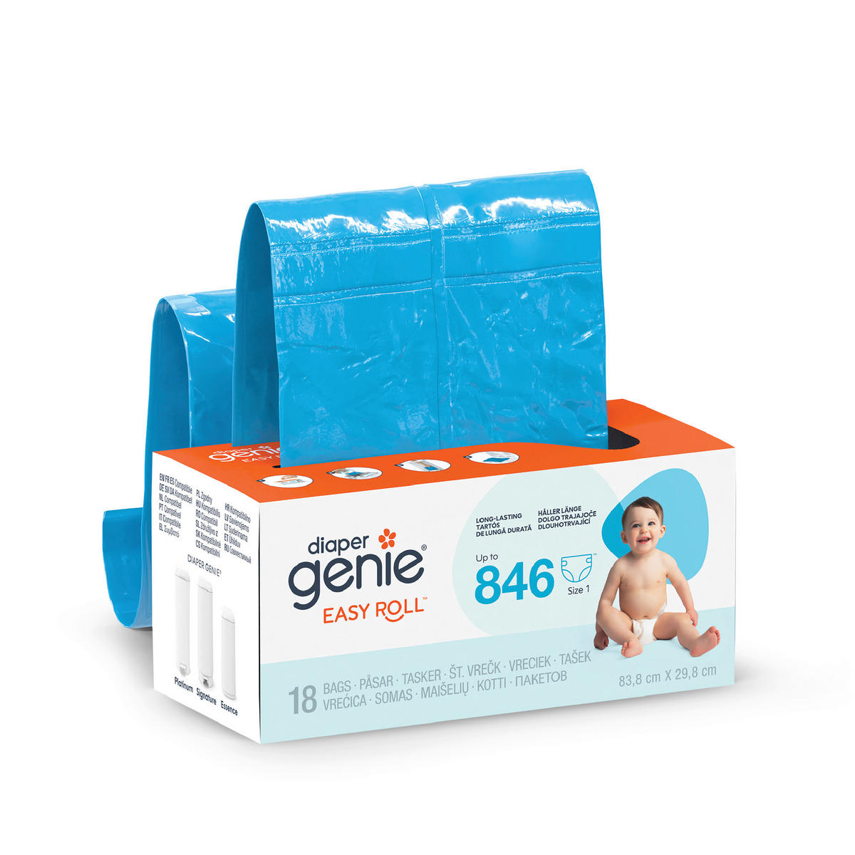 NACHFÜLLKASSETTEN 18/18/8 cm Diaper Genie Easy Roll  - Basics, Kunststoff (18/18/8cm) - Angelcare