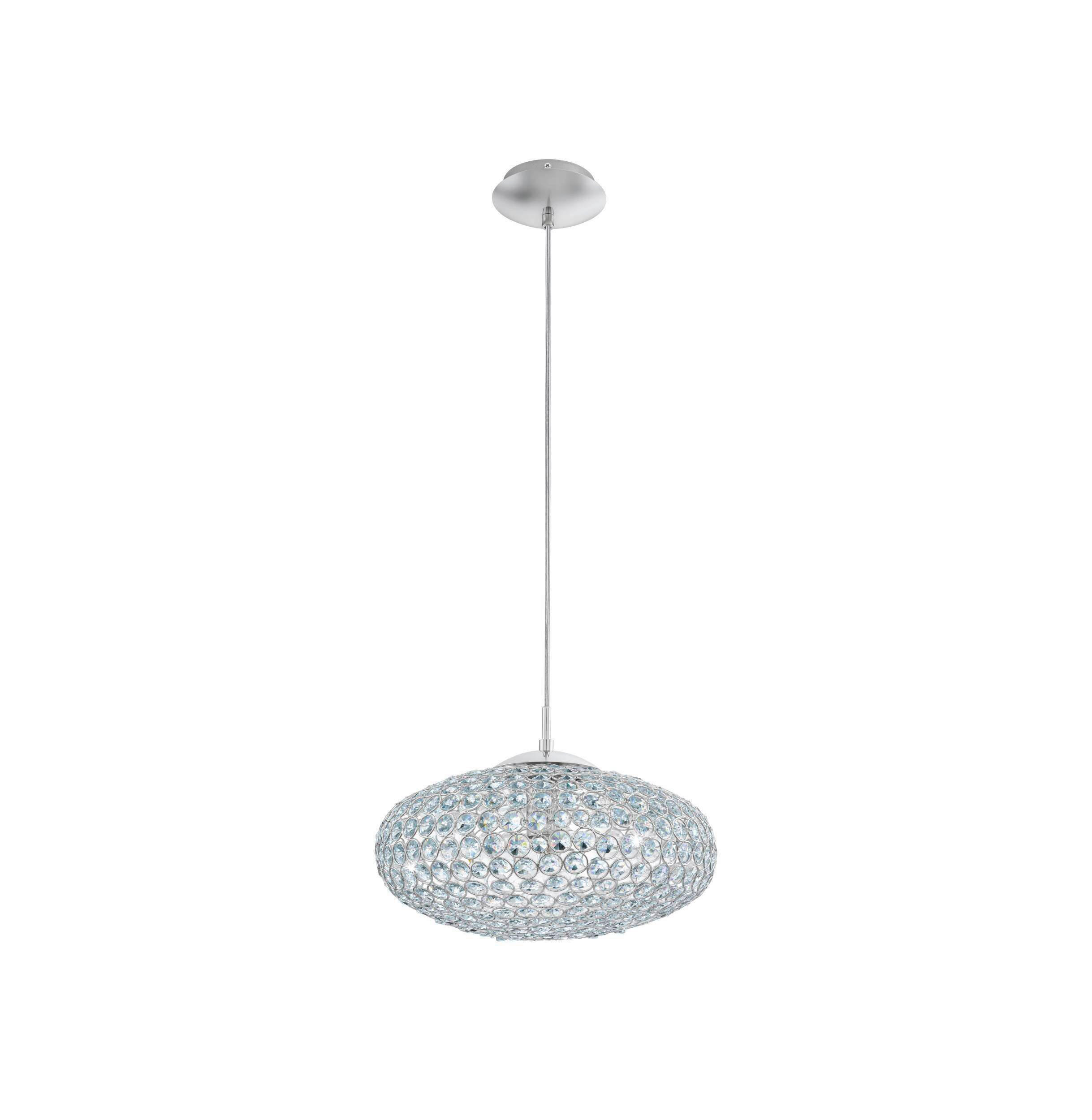 HÄNGLAMPA I KRISTALL Clemente 35/110 cm  - klar/kromfärg, Klassisk, metall/glas (35/110cm) - Eglo