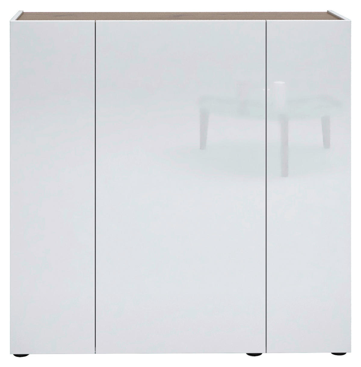 SCHUHSCHRANK Weiß, Eichefarben  - Eichefarben/Schwarz, Design, Holzwerkstoff (116/115/35cm) - Xora