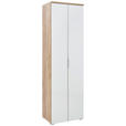 GARDEROBENSCHRANK  in 59/197/40 cm  - Eichefarben/Silberfarben, Design, Glas/Holzwerkstoff (59/197/40cm) - Voleo