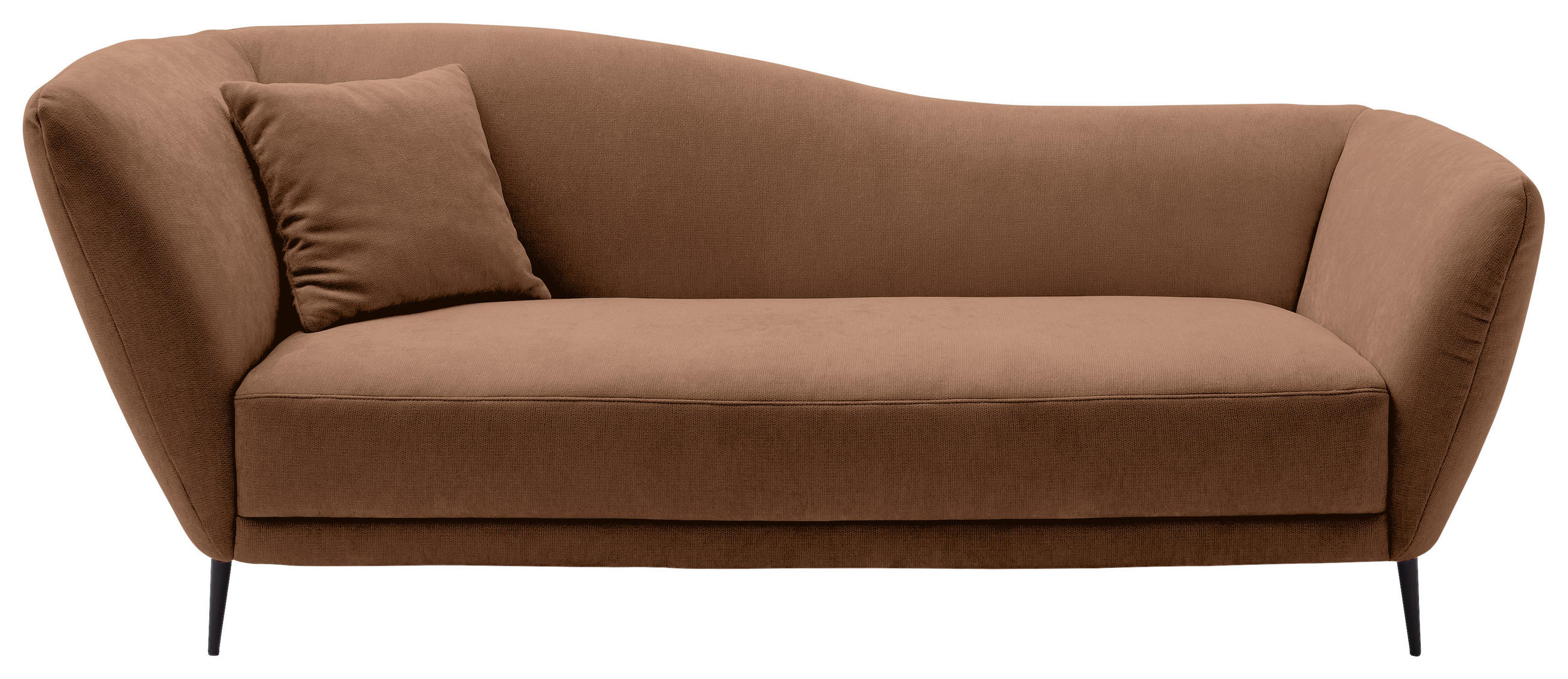 RÉCAMIERE Braun Chenille Zierkissen, Rücken echt  - Schwarz/Braun, KONVENTIONELL, Textil/Metall (224/70/97cm) - Hom`in