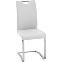 SCHWINGSTUHL  in Eisen Lederlook  - Chromfarben/Weiß, Design, Textil/Metall (43/100/57cm) - Carryhome