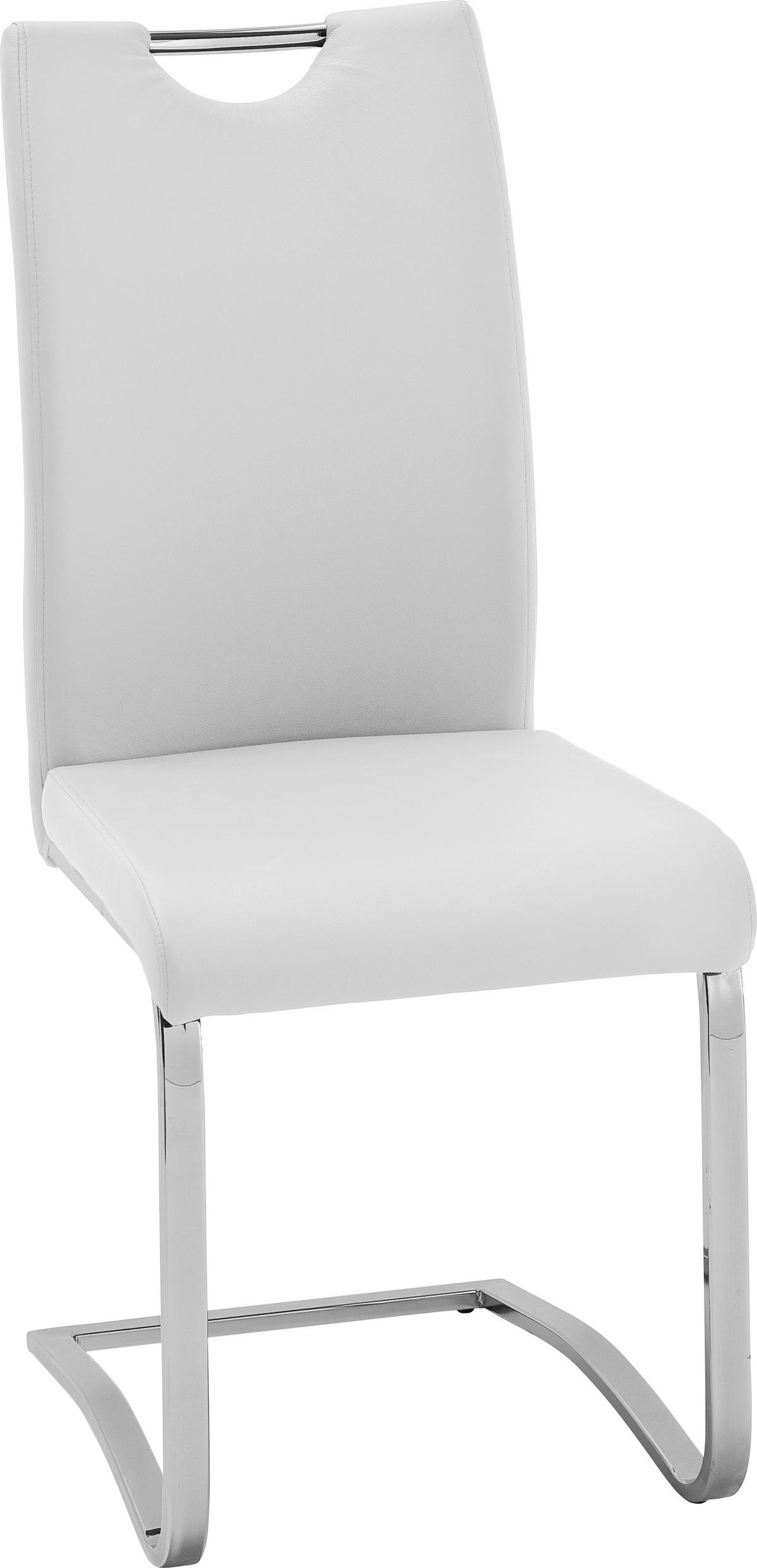 SCHWINGSTUHL  in Eisen Lederlook  - Chromfarben/Weiß, Design, Textil/Metall (43/100/57cm) - Carryhome