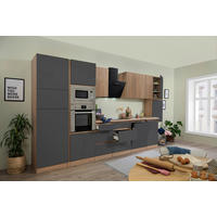 KÜCHENBLOCK 395 cm   in Grau, Eichefarben  - Eichefarben/Grau, Basics, Holzwerkstoff (395cm) - Respekta