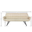 SITZBANK 201,5/87/67,5 cm Echtleder Schwarz, Beige  - Beige/Schwarz, Design, Leder/Metall (201,5/87/67,5cm) - Dieter Knoll