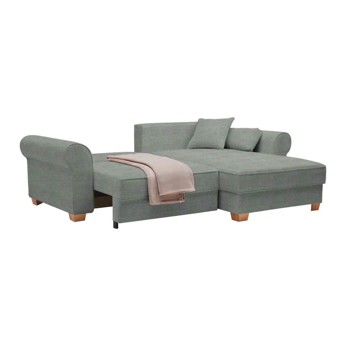 HÖRNSOFFA i grå  - grå, Modern, trämaterial/trä (255/185cm) - MID.YOU