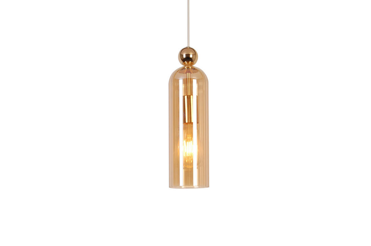 HÄNGELEUCHTE 10/134,7 cm    - Bernsteinfarben, Trend, Glas/Metall (10/134,7cm) - Novel