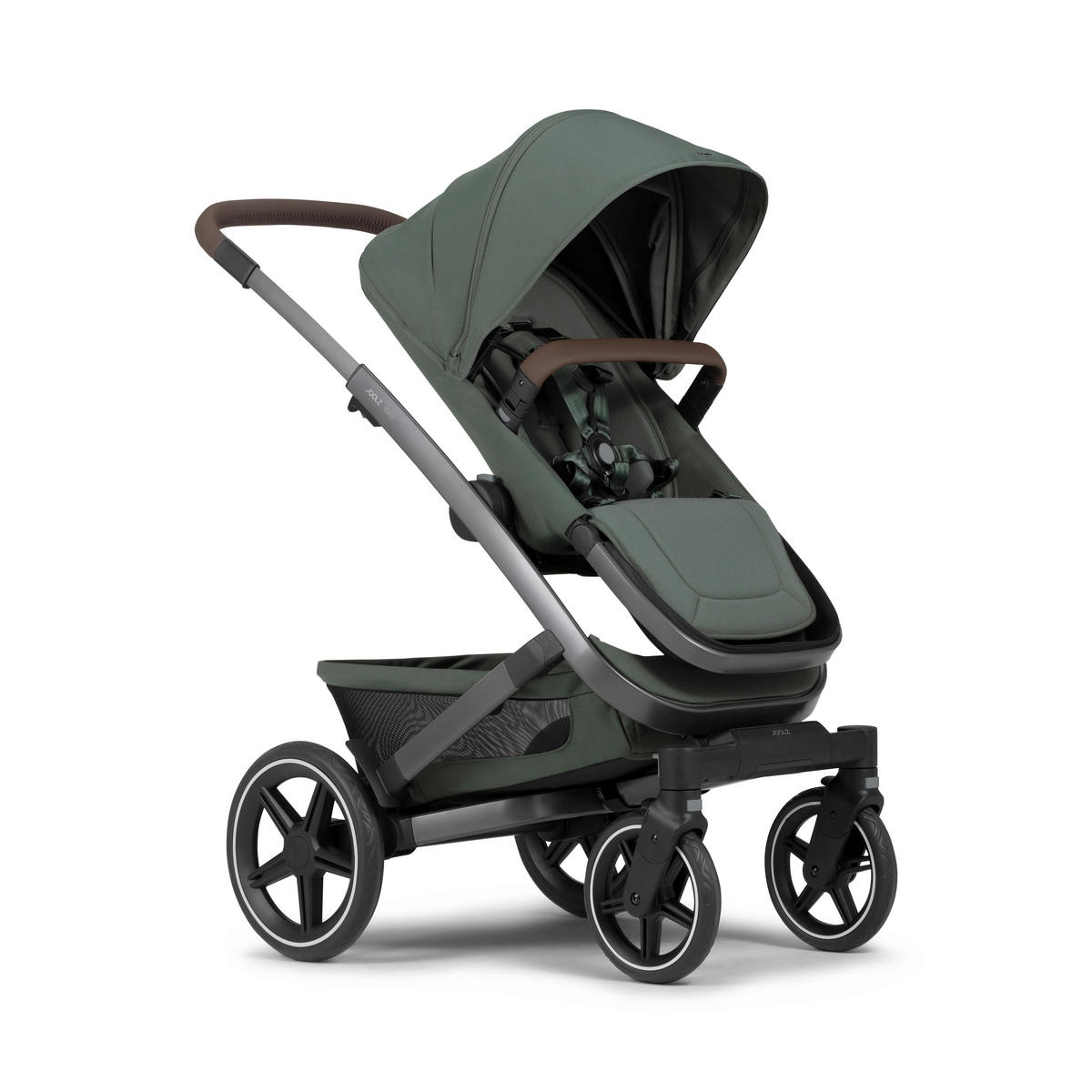 KINDERWAGENSET  Geo3 Mono  Forest Green  - Dunkelgrün/Grau, Basics, Textil/Metall (60/92-113/77-105cm) - Joolz