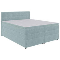 BOXSPRINGBETT 160/200 cm  in Hellblau  - Schwarz/Hellblau, KONVENTIONELL, Kunststoff/Textil (160/200cm) - Carryhome