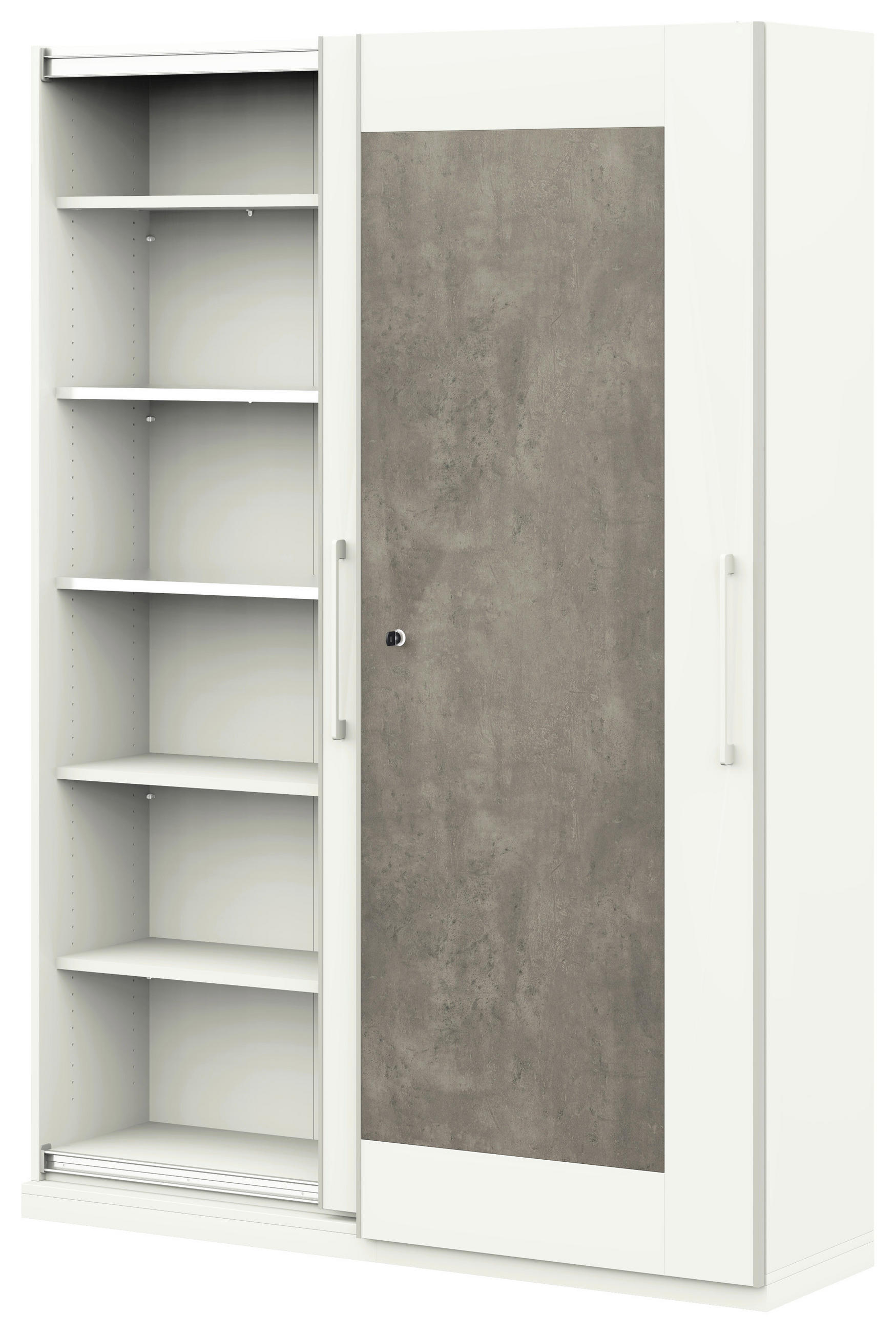 AKTENSCHRANK Weiß  - Weiß, Basics, Holzwerkstoff (160/220,5/42,6cm) - Moderano