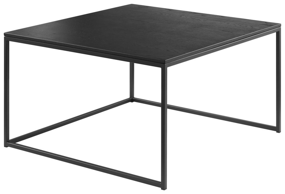 COUCHTISCH JUSTB! Eiche furniert 75/75/43 cm rechteckig Anthrazit, Schwarz  - Anthrazit/Schwarz, Design, Holz/Metall (75/75/43cm) - Musterring
