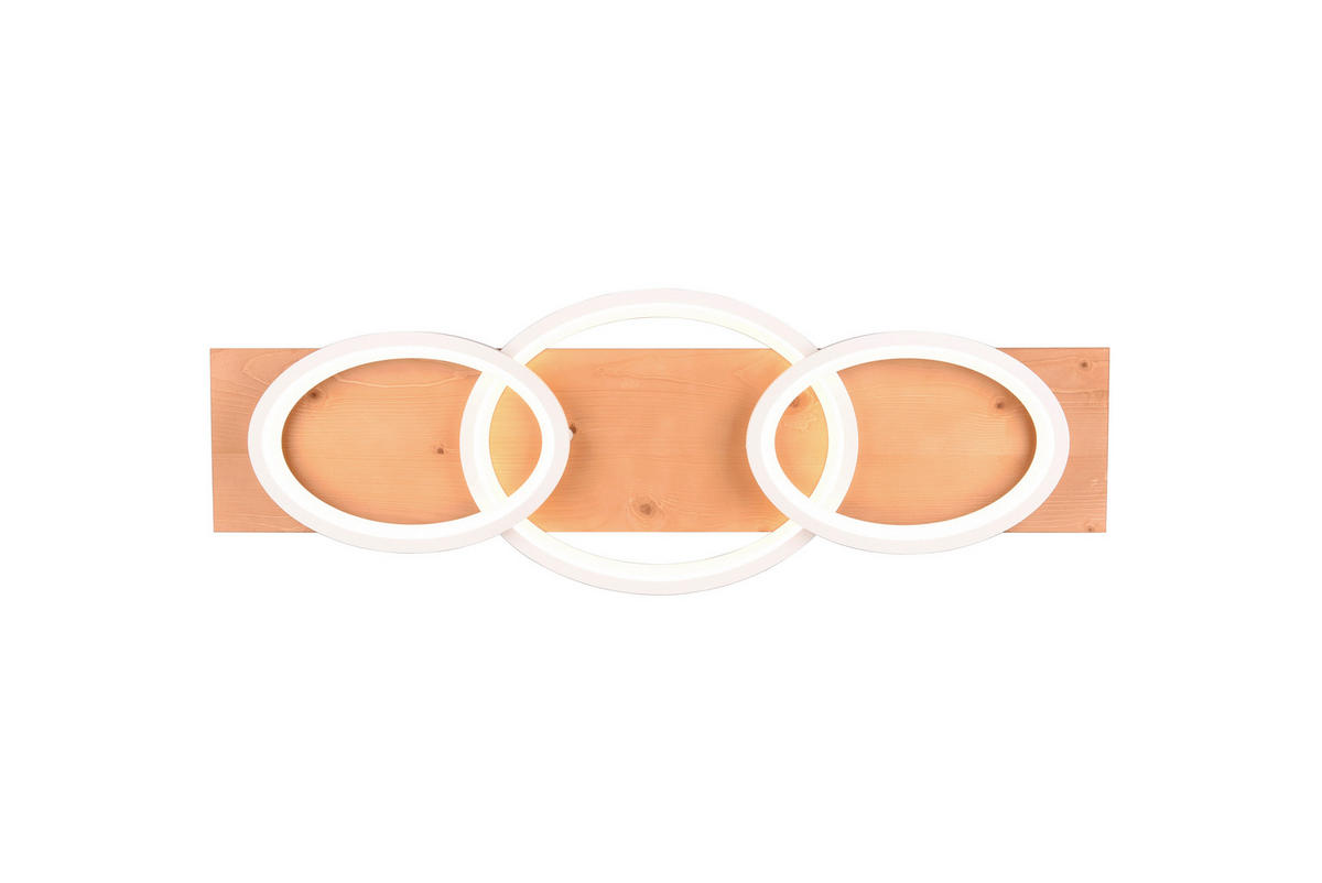 STROPNÉ LED SVIETIDLO, 97/33/10 cm - hnedá/biela, Basics, kov/drevo (97/33/10cm) - Trio Leuchten
