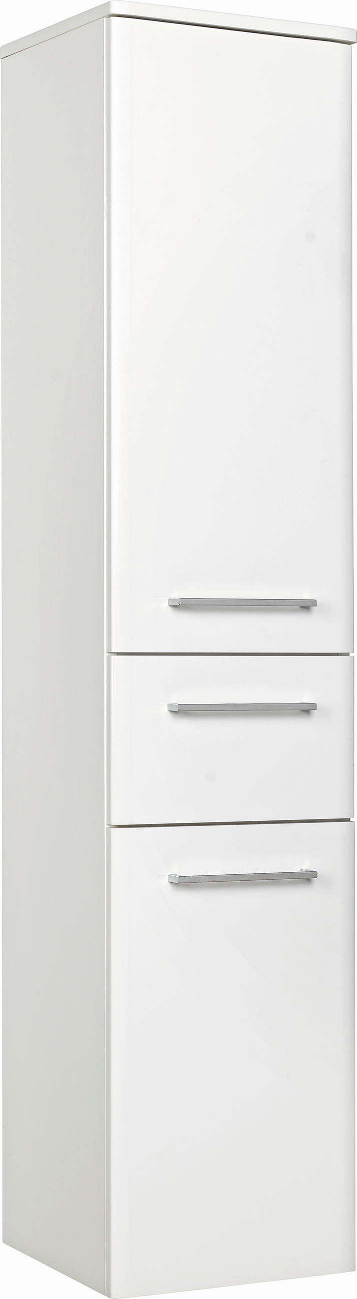 MIDISCHRANK 30/141/33 cm  - Chromfarben/Weiß Hochglanz, KONVENTIONELL, Glas/Holzwerkstoff (30/141/33cm) - Carryhome