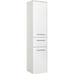 MIDISCHRANK 30/141/33 cm  - Chromfarben/Weiß Hochglanz, KONVENTIONELL, Glas/Holzwerkstoff (30/141/33cm) - Xora
