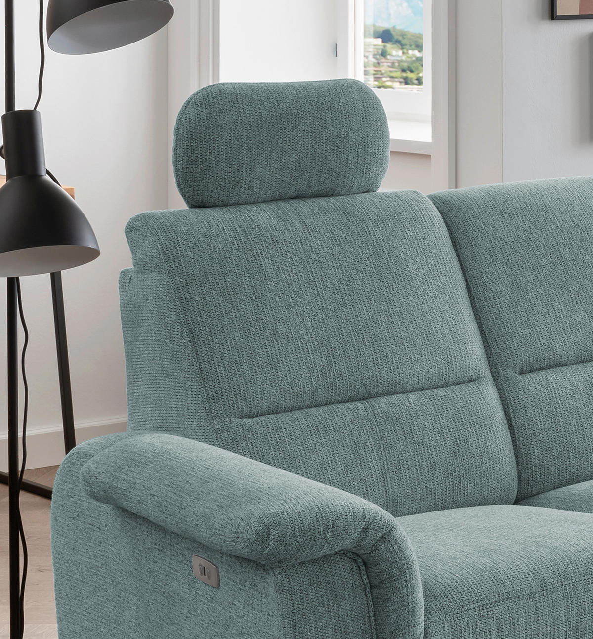 ECKSOFA Blau Chenille  - Chromfarben/Blau, MODERN, Textil/Metall (275/236cm) - Livetastic