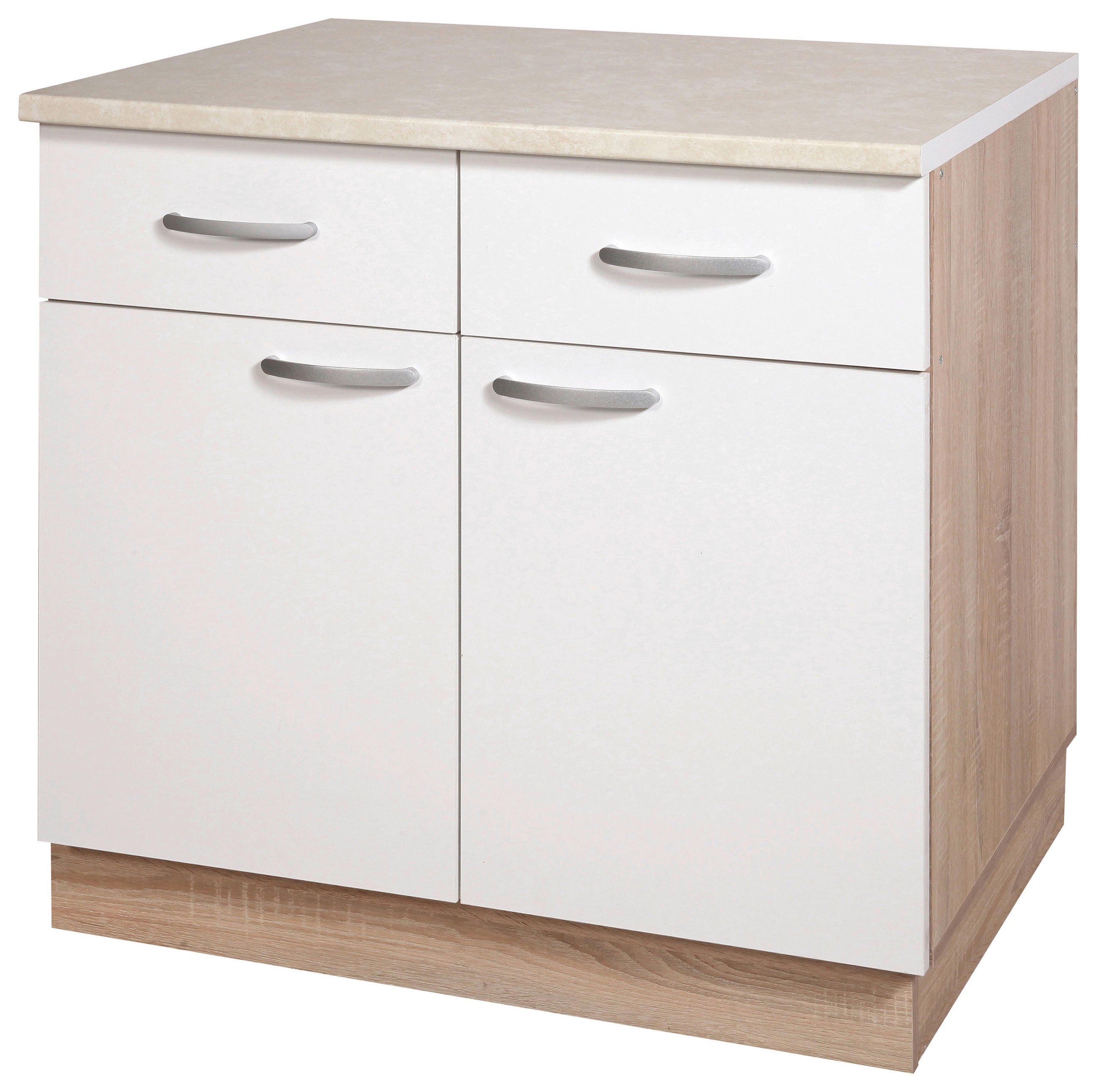 DONJI KUHINJSKI ELEMENT   - sonoma hrast/boja aluminijuma, Dizajnerski, metal/pločasti materijal (80/83/55cm) - Xora