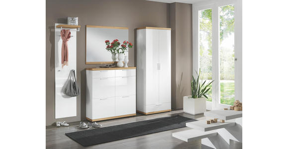 GARDEROBENBANK 85/43/40 cm - Edelstahlfarben/Eichefarben, Design, Holz/Holzwerkstoff (85/43/40cm) - Novel