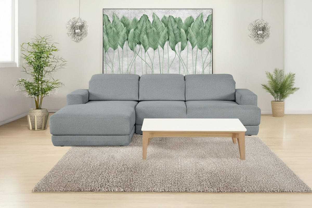 ECKSOFA Grau Webstoff  - Schwarz/Grau, Design, Kunststoff/Textil (204/293cm) - MID.YOU