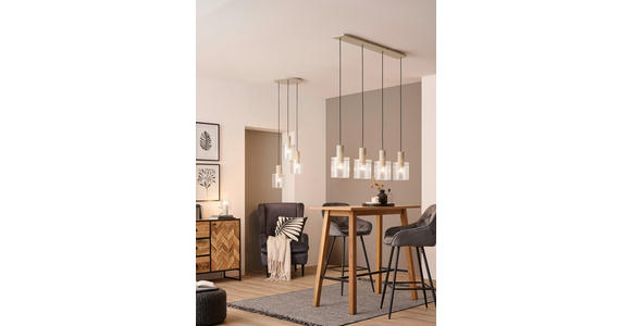 HÄNGELEUCHTE   - Transparent/Beige, KONVENTIONELL, Glas/Metall (150/18/123cm) - Dieter Knoll