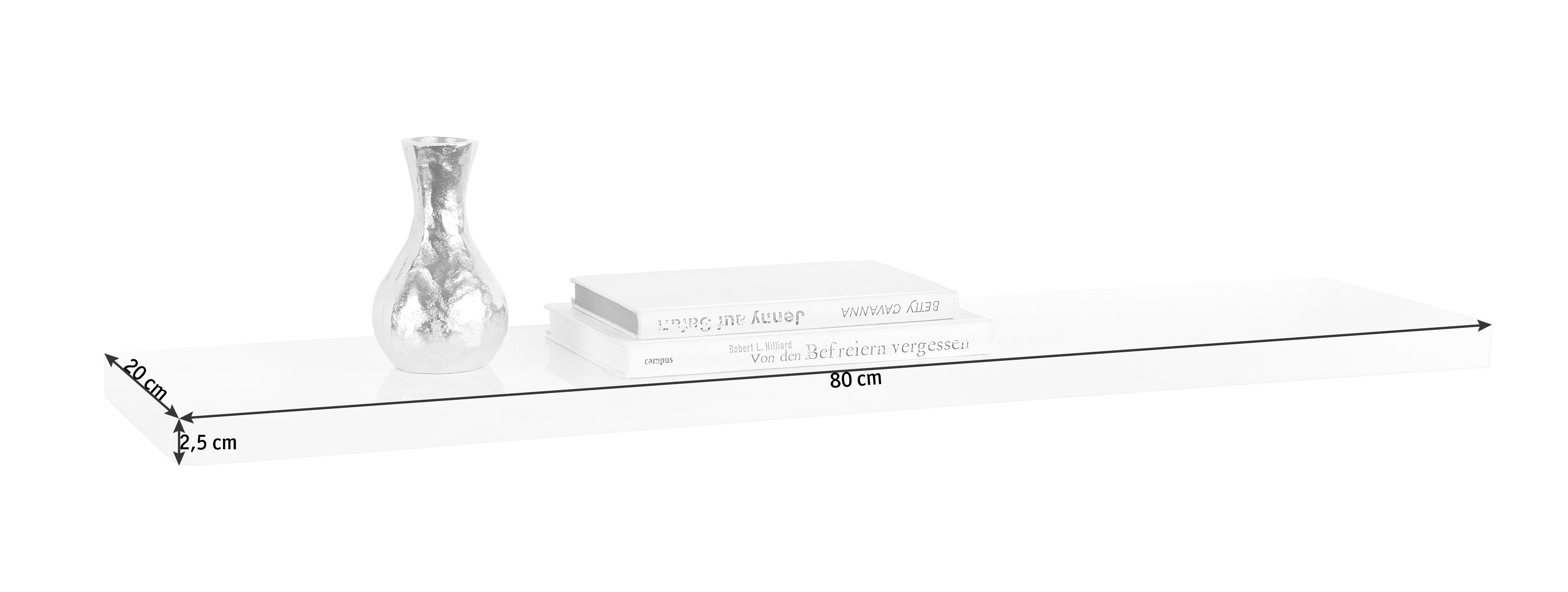 WANDBOARD Weiß  - Weiß, Design (80/2,5/20cm) - Xora