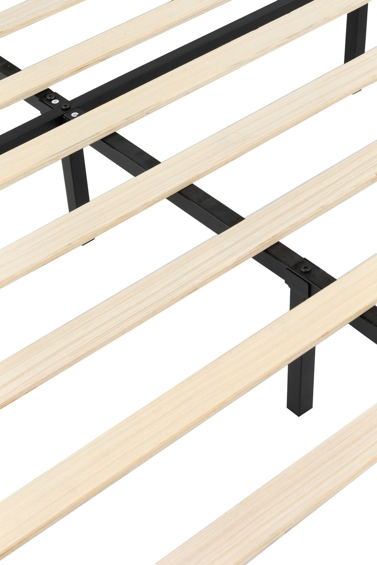 METALLBETT 180/200 cm,  in Naturfarben, Schwarz  - Schwarz/Naturfarben, Basics, Holz/Metall (180/200cm) - Boxxx